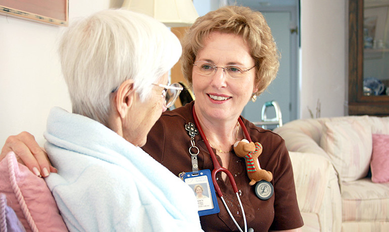 HOV Nurse helping patient